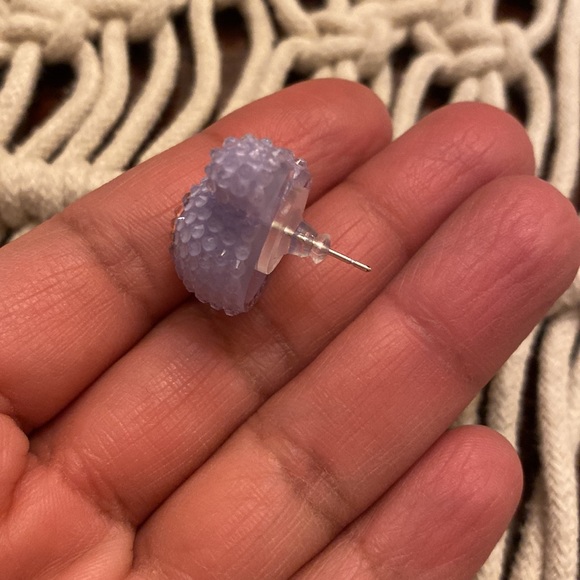 Bubble Mouse Purple Sparkle Earrings - Picture 5 of 5